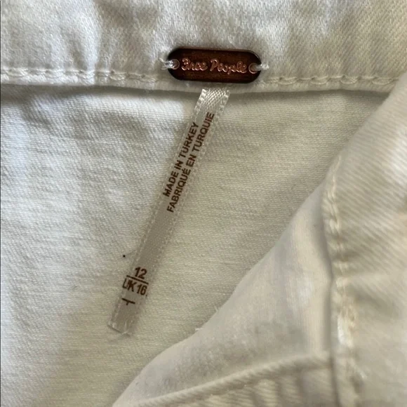 Free People NWT White Button-Front Skirt, Size 12 - Picture 5 of 9